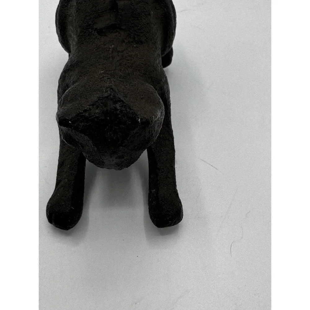 Cast Iron Cat Door Stop Black Matte Freestanding Decorative Metal EUC A12